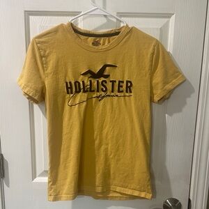 Hollister Mustard Yellow Tee with Brown Logo
